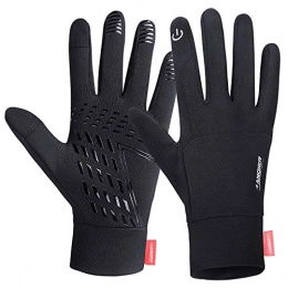 Lanyi Mountain Bike Gloves Lanyi Running Gloves Lightweight Cycling Sports Work Black Gloves Men Women Windproof Anti-Slip Touchscreen Compression Liner Gloves (M)