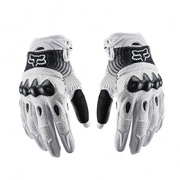 LBAFS Clothing LBAFS Motorbike Gloves, Racing Motorcycle Gloves, Hard Knuckle Full Finger Outdoor Sports Protective Equipment For ATV Riding Cycling Climbing Hiking Hunting, White-M