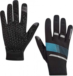 Madison Clothing Madison Element Mens Softshell Cycling Gloves - Black / Blue, XL / Bicycle Cycle Mountain Road Bike Full Finger Mitten Mitt Windproof Waterproof Thermal Winter Warm Ride Reflective Hand Wear