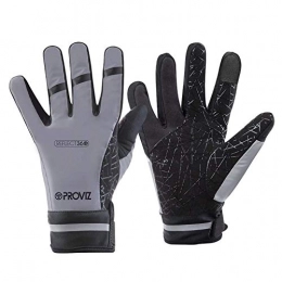 Proviz Mountain Bike Gloves Proviz Unisex Reflect360 Waterproof Reflective Gloves. Running / Cycling / Walking / Hiking, Grey, Small