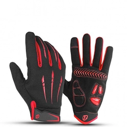 SKTWOE Mountain Bike Gloves SKTWOE Bicycle Gloves, Outdoor Riding Gloves, Non-Slip Shock Absorption, Breathable Sweat-Absorbent Motorcycle Gloves, Men And Women, Red, XXL
