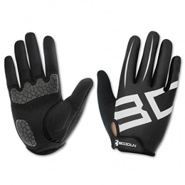 Slyzone Mountain Bike Gloves Slyzone Cycling Gloves Lycra & Anti-Slip Shock Absorbing - Silica Gel Grip Mountain Road Racing Biking Gloves - Full Fingers Sports Outdoor Gloves Men / Women (Black, XL)