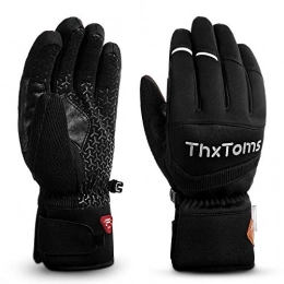 ThxToms Winter Thermal Gloves, 3M Thinsulate Anti Slip Waterproof Touch Screen Running Gloves, Corium Mens and Ladies Warm Gloves for Outdoor Cycling Skiing Hiking Working, Black, M