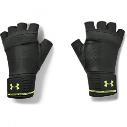 Under Armour Clothing Under Armour Men's Weightlifting Glove, Robust fingerless gloves for protection and grip, breathable gym gloves with elasticated cuff Men, Green (Baroque Green / Black / Lime Fizz), S