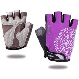 VEBE Women's Biking Cycling Gloves Non-Slip Shockproof Short Finger Gloves Outdoor Riding Mountain Bike Gloves… (Purple, M)