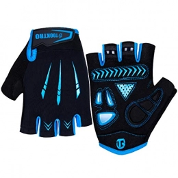 WACCET Mountain Bike Gloves WACCET Cycling Gloves Fingerless, Unisex Bike Gloves Fingerless Gel Padded for Men Women, Anti-slip Mountain Bike Gloves Half Finger for Riding Gym Sports Workout Fitness (Blue, M)