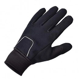 Winter Gloves Simple Practical Full Finger Cycling Gloves, Fleece and reflective strips Mountain Road Gloves Anti-Slip, Bicycle Racing Gloves Biking Gloves,1 Pair ( Color : Black , Size : S )