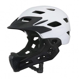 8bayfa Mountain Bike Helmet 8bayfa Safety Protection Children's Bicycle Helmet, Adjustable Size Detachable Chin Balance Car Slide Safety Helmet, Mountain and Road Ultralight Protective Gear (50~57cm) Unisex (Color : White)