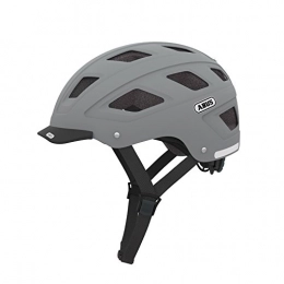 ABUS Mountain Bike Helmet Abus Unisex Adult's Hyban With Led Helmets, Grey (concrete grey), L / 58-63 cm