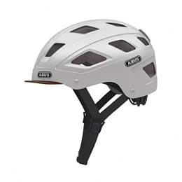 ABUS Mountain Bike Helmet Abus Unisex Adult's Hyban With Led Helmets, Silver (centium), L / 58-63 cm