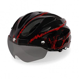 MRSDBTL Clothing Adult Bicycle Helmet, Adjustable Ultra Lightweight Helmets, Cycling Bike Helmet, Safety Protection, Detachable Visor, Comfortable Breathable Mountain Road Helmet for Skateboard / MTB / Men / Women, black red