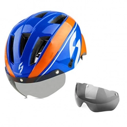 GLMAS Mountain Bike Helmet Adult Bicycle Helmet With Rechargeable USB Light Men's and Women's Road Bike and Mountain Bike Helmet With Removable Sun Visor / replaceable Lining