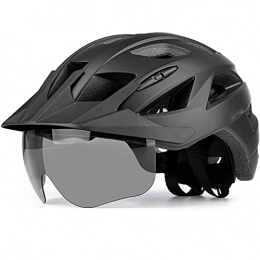 Adult Bike Helmet Cycling Helmets Mountain & Road Bicycle Helmets with USB Rechargeable Rear Light Detachable Magnetic Goggles Unisex Men Women MTB Helmet