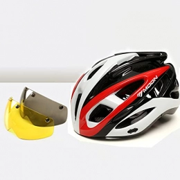  Mountain Bike Helmet Adult Bike Helmet, Detachable Two Magnetic Visor Goggles Bicycle Helmet for Men / Women / Youth Teenager Road Mountain Cycling, Adjustable Size Ultralight Ventilation Helmets, B, 58