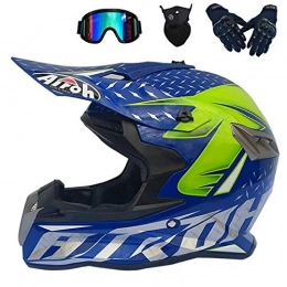 Tangzhi Clothing Adult Off-road Helmet Motorcycle Full Face Off-road Endurance Race ATV Helmet Four Seasons Off-road Racing Downhill Mountain Bike Outdoor Sports Protection Full Face Helmet ( Color : E , Size : XXL )