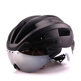 SXF-YU Mountain Bike Helmet Adult Women Men Cycle Bike Helmet with Detachable Magnetic Goggles Visor Shield Helmets Cycling Mountain and Road Bicycle Helmets, black and white- M(54~58CM)