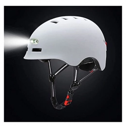 AiKoch Mountain Bike Helmet AiKoch NEW Lamp Cycling Smart Tail Light Bike Adult Helmet Electric Bicycle MTB Road Scooter For Sport Urban Helmet Men Women (Color : White, Size : S 48-53cm)