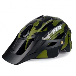 AKDSteel Mountain Bike Helmet AKDSteel Bicycle Helmet Mountain Bike Integrated Riding Safety Helmet With Warning Light olive Green free size, Outdoor Supply for Sports