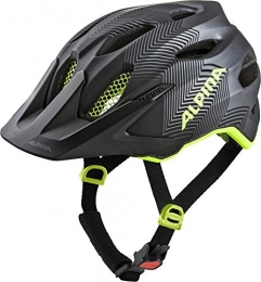 ALPINA Mountain Bike Helmet ALPINA Unisex-Youth CARAPAX JR. Bicycle Helmet, Black-neon-Yellow, 51-56 cm