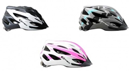 Ammaco Clothing Ammaco. Womens Mens Road Mountain Bike Lightweight Bike Bicycle Helmet Visor & LED Rear Dial Light Pink Black Grey 55-58cm (Black / White)
