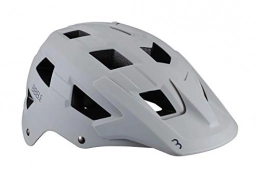 BBB Cycling Clothing BBB Cycling Unisex's Nanga BHE-54 Cycling Mountain Bike Helmet with Camera Mount ABS Shell Fixed Large Visor CE Certified Mens Womens Size L (58-61cm) Matt White
