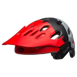 Bell Mountain Bike Helmet Bell Unisex's Super 3 MTB Helmet, Downdraft Matt Crimson / Black, S 52-56cm