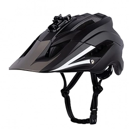 HVW Mountain Bike Helmet Bicycle Bike Helmet, Cycling Helmet Can Install Sports Camera Flashlight Mountain Bike Helmet with LED Safety Tail Light for Men And Women 57-61CM, A