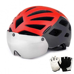 HVW Mountain Bike Helmet Bicycle bike helmet, Cycling Helmet Magnetic Goggles Glove Ventilation Safety Cycling Helmet for Road / Mountain / MTB Bike Adults Men and Women 21-24 In, B