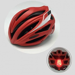 LPLHJD Helmet Mountain Bike Helmet Bicycle Helmet Cycling Helmet With Light Helmet Integrated Bicycle Helmet Roller Skating Helmet Men and Women Riding Breathable Safety Helmet LPLHJD (Color : Red)
