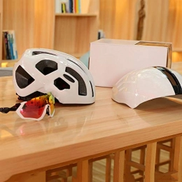 LPLHJD Helmet Clothing Bicycle Helmet Goggles Helmet Riding Helmet Bicycle Helmet Integrated Safety Breathable Male Helmet Pneumatic Helmets LPLHJD (Color : White)