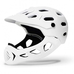 wwwl Clothing Bicycle Helmet New Adult Full Covered Bicycle Helmet OFF-ROAD MTB Mountain Road Bike Full Face Helmet DH MTV Downhill Cycling Helmet white-49