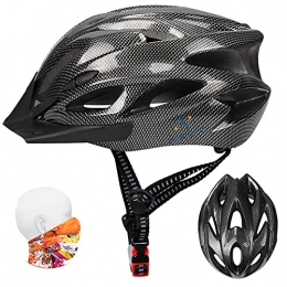 ioutdoor Mountain Bike Helmet Bike Helmet 56-64CM with Visor, Sport Headwear, 18 Vents, Cycling Bicycle Helmets Adjustable Lightweight Large Adults Mens Womens Ladies for BMX Skateboard MTB Mountain Road Bike Safety(Carbon Black)