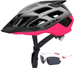 YJIUJIU Mountain Bike Helmet Bike Helmet Lightweight Bicycle Helmets Adjustable Cycle Helmet Adult with Detachable Visor And Goggles 20-22 Inch 21-24 Inch for Road Bike Mountain Bicycle Riding Safety Mens Women BMX Riding , Pink, M