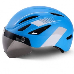 DHTOMC Mountain Bike Helmet Bike Helmet with LED Taillights, Mountain Road Bike Helmet with Magnetic Goggles Shell PC + Internal EPS Lining Adjustable Head Circumference (57-66CM), A Xping (Color : D)