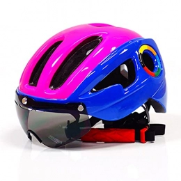 Yuan Ou Mountain Bike Helmet Bike Helmet Yuan Ou 270g ultralight EPS bicycle helmet for men road mtb mountain bike helmet lenses goggles cycling helmet 9 vents pink-blue