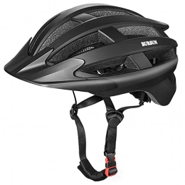 BURSUN Clothing BURSUN Adult Bike Helmet Lightweight Bicycle Safety Helmet, Mountain Bike Helmet Skateboard Scooter Helmet, Adjustable Strap & Detachable Visor For Mens Womens(Fits For Head Size 56-62cm)