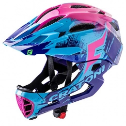 Cratoni Clothing C-Maniac Pro Downhill Full Face Helmet Chin Bar Mountain Bike Helmet, lila-blau-pink, M-L (54-58 cm)