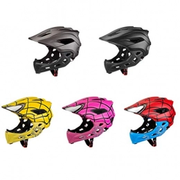 BSTQC Clothing Children's cycling helmet, 2 in 1 children's full face bike helmet for children's mountain bikes, BMX dirt bikes, scooters with removable chin guard, children's helmet safety protection equipment