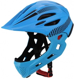 Children's Cycling Helmet, Detachable Full Face Chin Protection Balance Bicycle Safety Helmet with Rear Light & Breathable Holes for Riding/Skateboard/Bike/Scooter