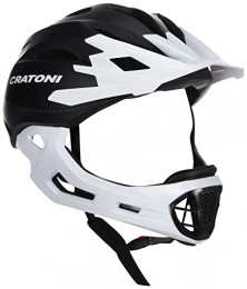 Cratoni Mountain Bike Helmet Cratoni Unisex – Adult's C-Maniac All-Round Helmet, Black / White matt, S-M (52-56cm)