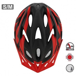 Cycle Helmet Adult - Adjustable Bicycle Bike Helmet, Mountain Bike Helmet, Lightweight Breathable Helmet With 18 Ventilation Hole & LED Back Light For Men Women Suitable For Head Circumference 54-58cm