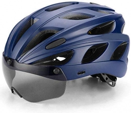 Xtrxtrdsf Clothing Cycling Helmet Mountain Road Bicycle Helmet With Goggles Polarized Bright Men And Women Effective xtrxtrdsf (Color : Blue)