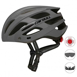 CZCJD Mountain Bike Helmet CZCJD Cycling Helmet Bikebicycle Helmet Road Mountain Bike Cycling Helmet Configuration Taillights Large Sunshade Helmet Goggles, Gray