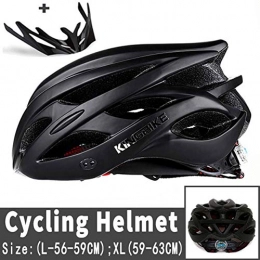 CZCJD Clothing CZCJD Cycling Helmet Bikebicycle Helmet Visor Men Women Bicycle Helmet Rear Light Mountain Road Bike Integrally Molded Cycling Helmets, A652-Black, Xl