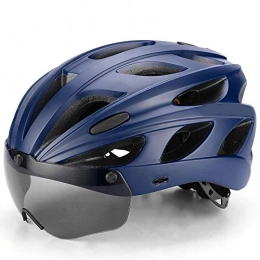 DKee Cycling Helmet Mountain Road Bicycle Helmet With Goggles Polarized Bright Men And Women (Color : Blue)