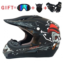 MTTK Mountain Bike Helmet Downhill helmet gifts goggles mask gloves BMX MX ATV bike race full face helmet for man and woman, D, XL(60~61) CM