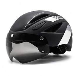EASTINEAR Mountain Bike Helmet EASTINEAR Adults Bike Helmet for Men Women Magnetic Goggles Cycling Helmet with USB Rechargeable LED Light Mountain & Road Bicycle Cycle Helmet Shield (Black White)