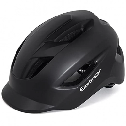EASTINEAR Mountain Bike Helmet EASTINEAR Adults Bike Helmet for Men Women with LED Taillight Cycle Helmet for Urban Commuter with Sun Visor Cycling Mountain & Road Bicycle Helmets Adjustable Size M / L (Black)