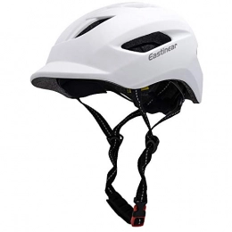 EASTINEAR Mountain Bike Helmet EASTINEAR Adults Bike Helmet for Men Women with LED Taillight Cycle Helmet for Urban Commuter with Sun Visor Cycling Mountain & Road Bicycle Helmets Adjustable Size M / L (White)