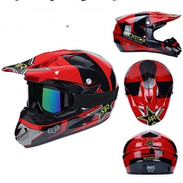 EIEI Clothing EIEI Dual Sports Suv Helmet, Adult Mx Off-road Motorcycle, Am Mountain Bike Full Face Helmet (gloves, Goggles, Masks, 4-piece Set), S